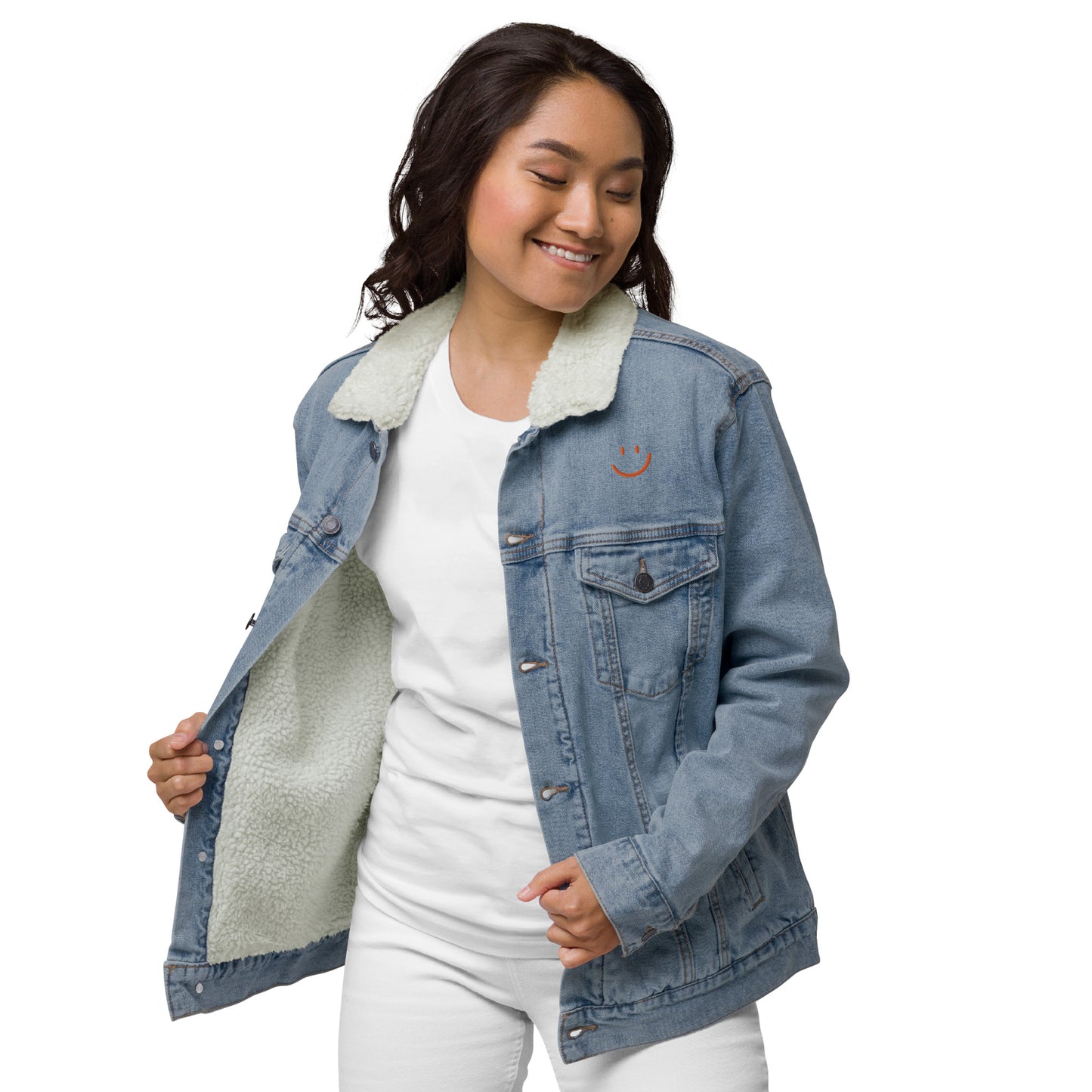 Smile Unisex denim sherpa jacket