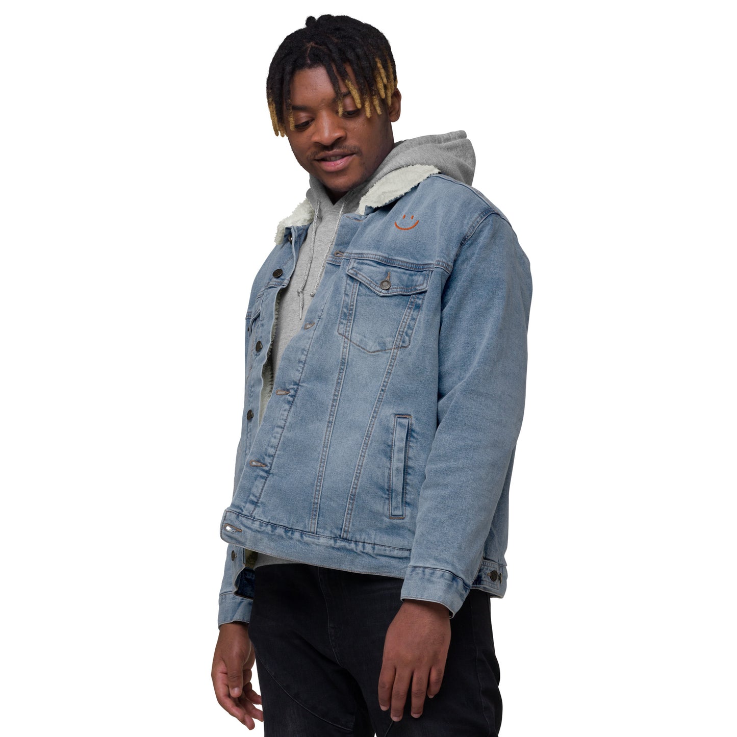 Smile Unisex denim sherpa jacket