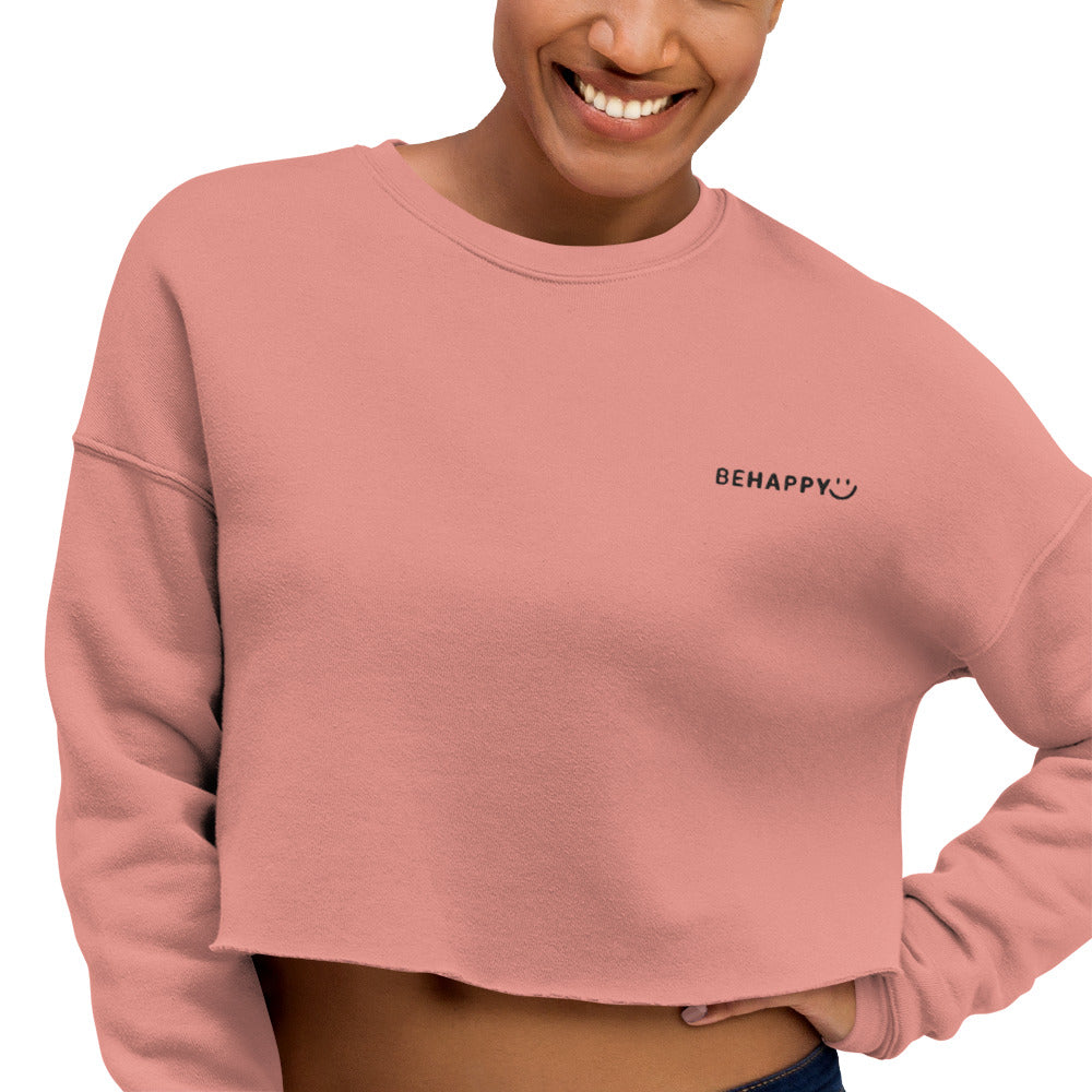 Be Happy Crop Sweatshirt